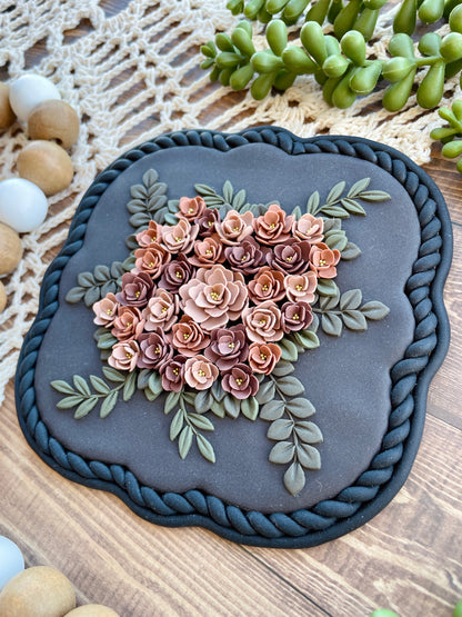 Muted Pinks Floral Clay Wall Hangings