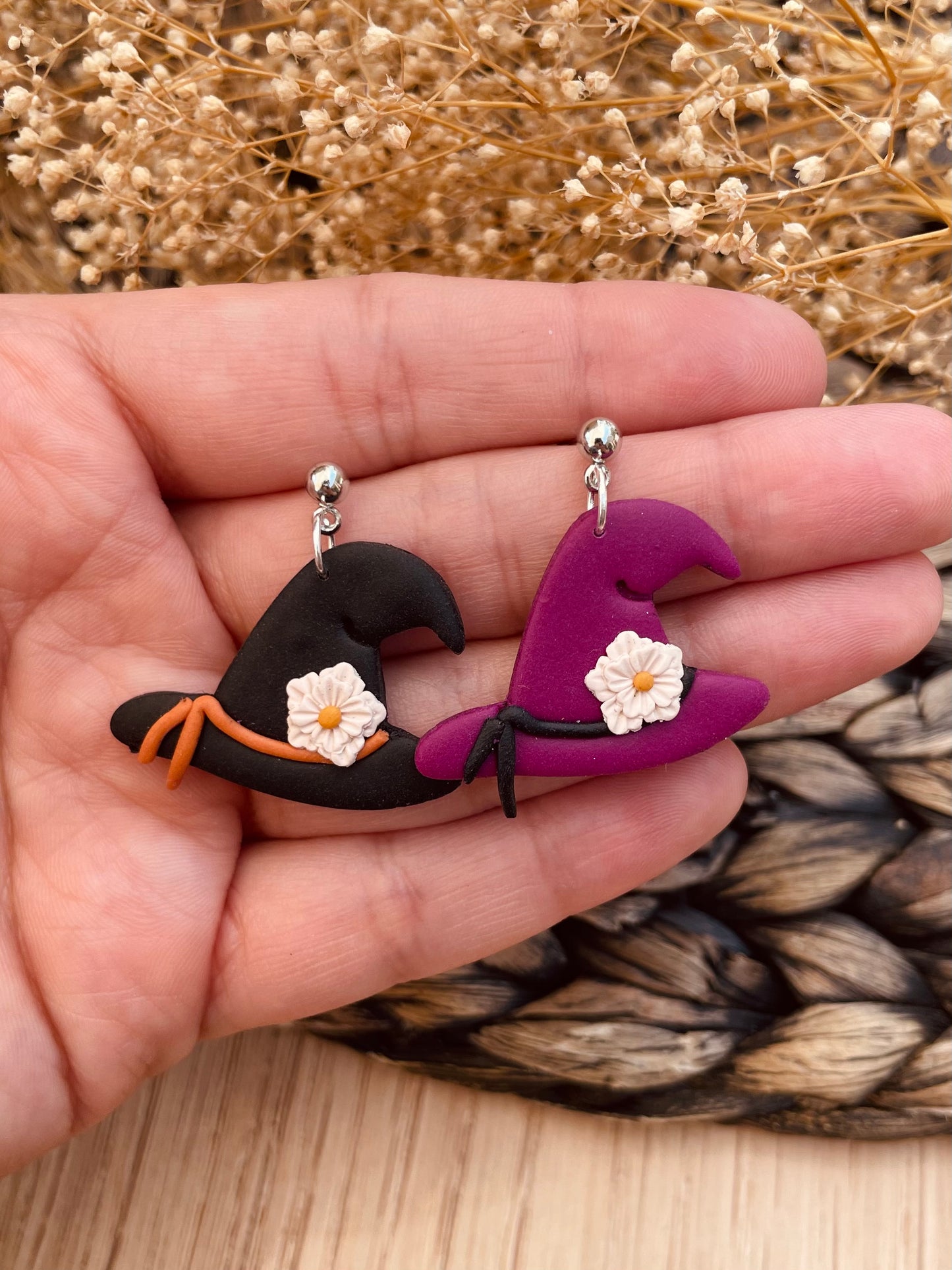 Witches Hat Clay Dangle Earrings