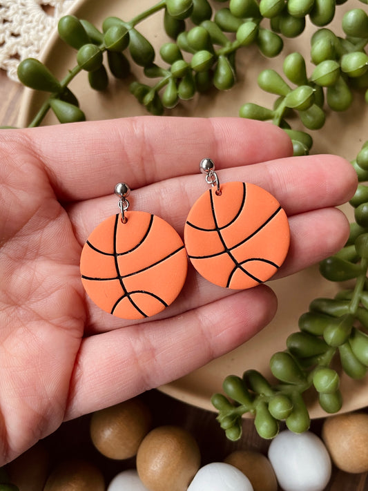 Basketball Clay Dangle Earrings