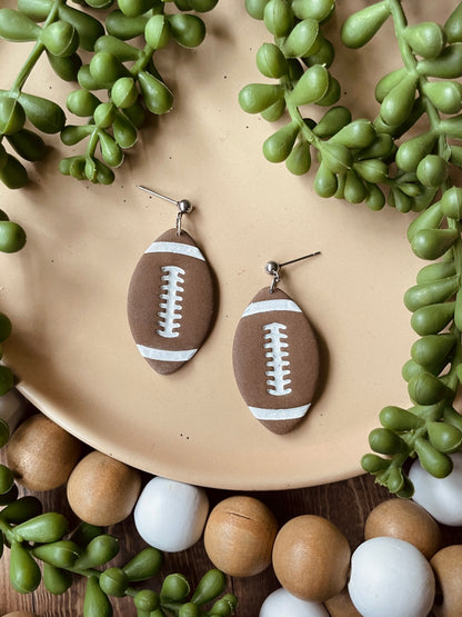 Football Clay Dangle Earrings