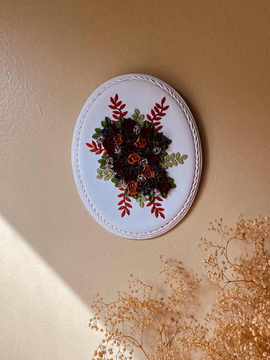 Boho Copper Floral Clay Wall Hangings