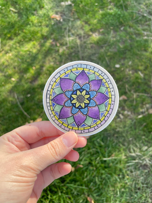 Purple Mandala Hand Drawn Sticker