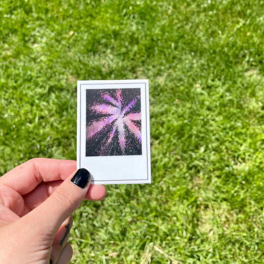 Purple Galaxy Polaroid Sticker
